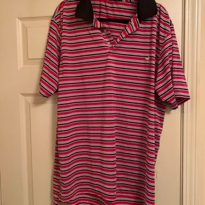 Southern Marsh red, gray, and black men’s polo collared golf shirt in XL